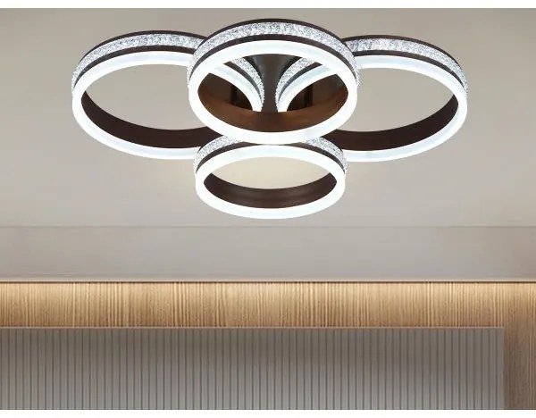 Lustră LED dimabilă, montaj aplicat pe tavan, 150W, 230V, 3000-6500K, cu telecomandă