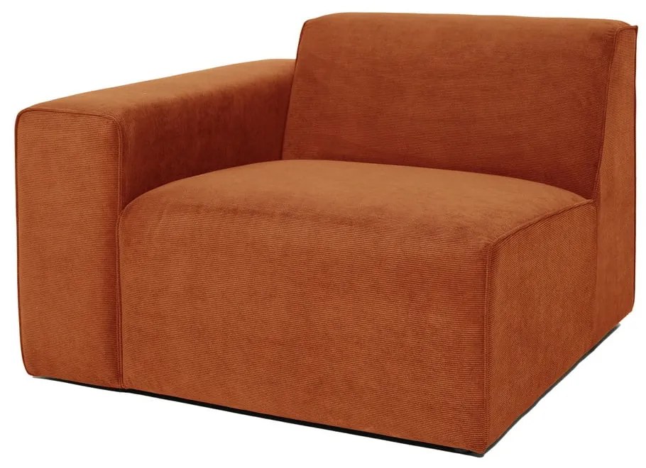 Modul pentru canapea portocaliu din catifea reiată (partea stângă) Sting - Scandic
