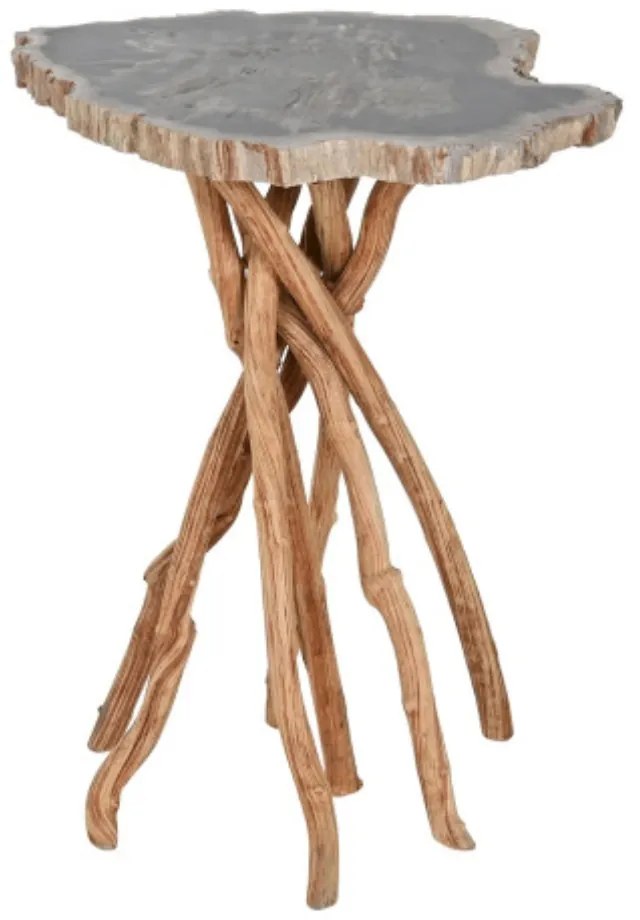 Masuta laterala, din lemn, sculptata manual, Sylvara