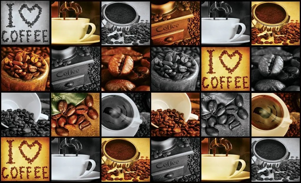 Fototapet - I Love Coffee - colaj (152,5x104 cm), în 8 de alte dimensiuni noi