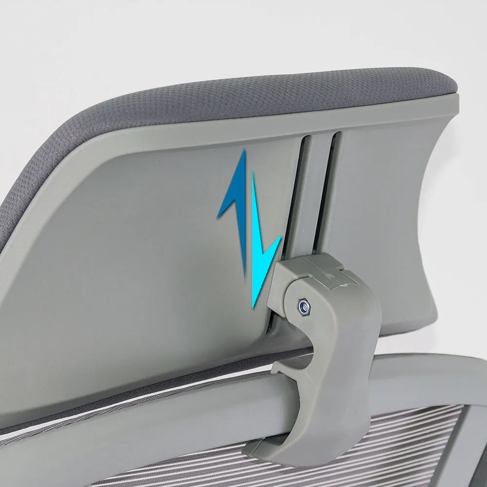 Scaun ergonomic SYYT 9512 gri, spătar rabatabil și suport picioare