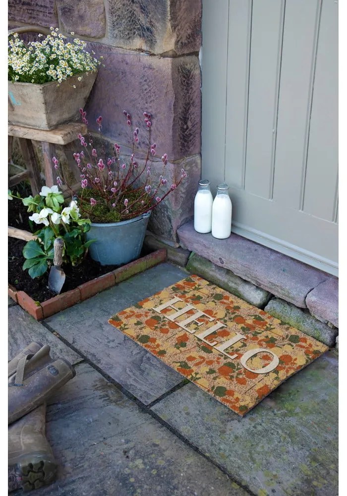 Covoraș de intrare din fibre de nucă de cocos 40x60 cm Hello Floral – Artsy Doormats