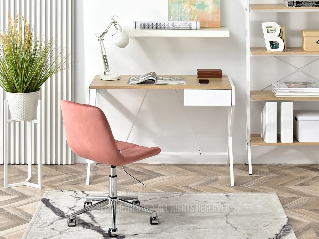 Masă PC Desiguo (stejar + alb). Promo -7%. 1109744