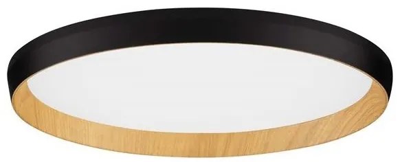 Plafoniera LED design decorativ VOMOS negru/lemn D-40cm