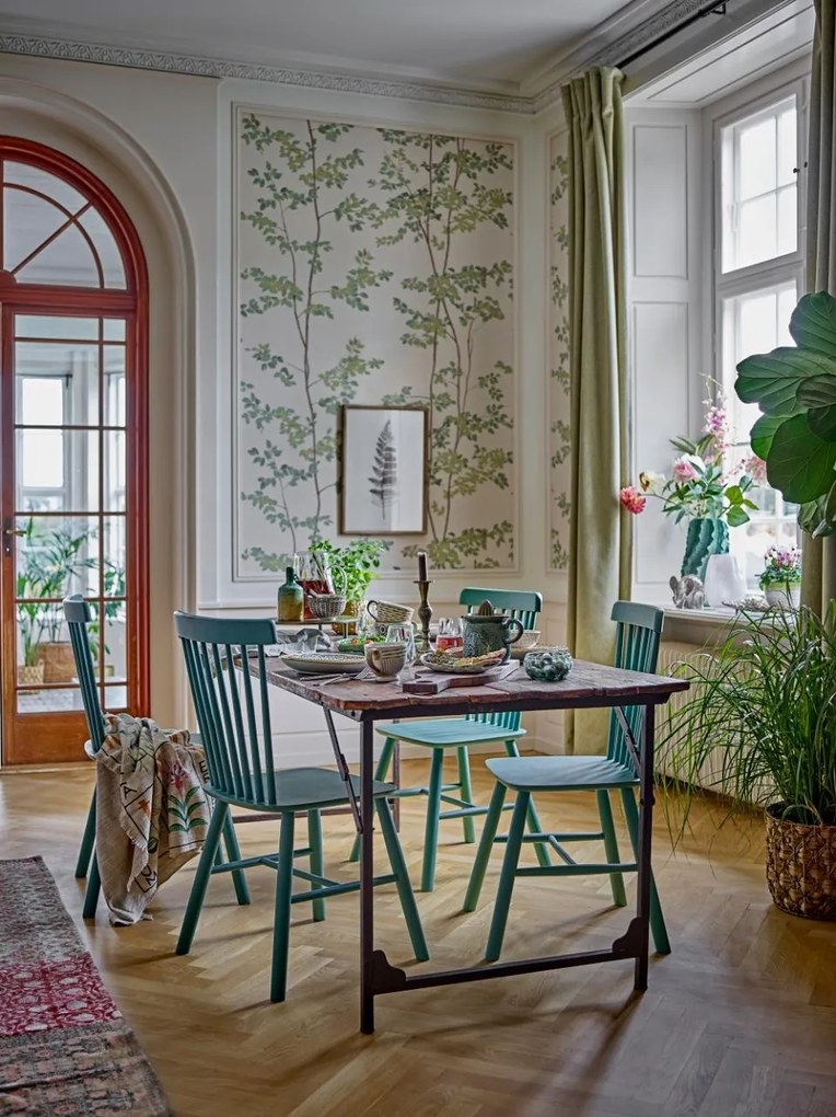 Scaun dining, verde, din lemn pin, Mill