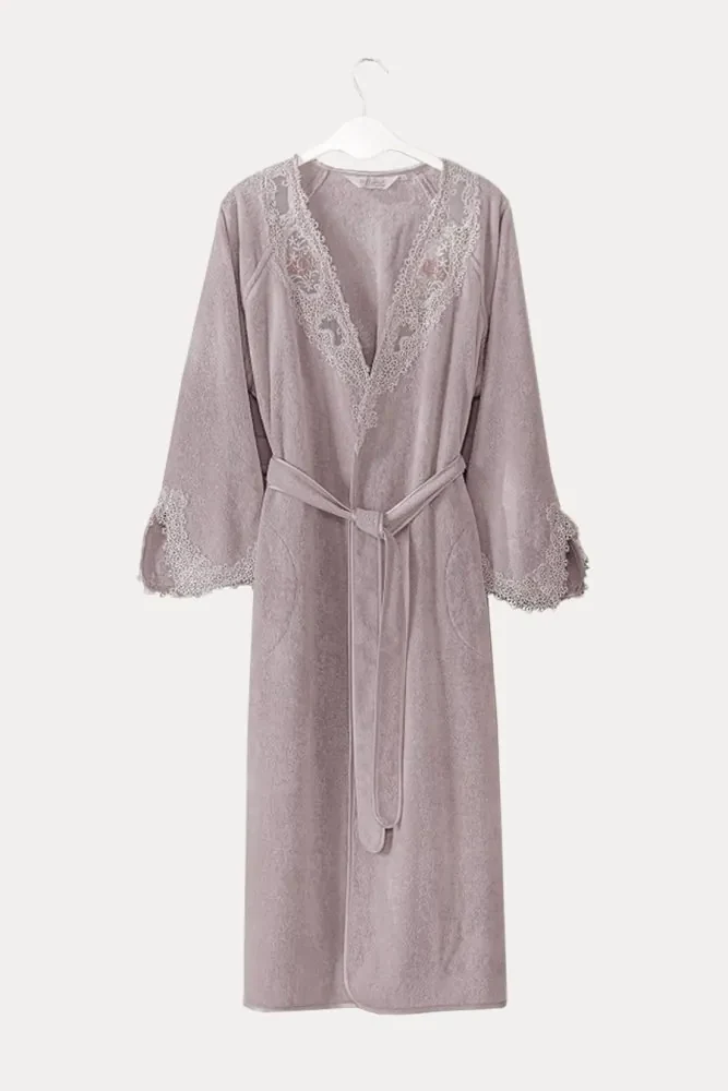 Halat elegant DESTAN de damă în cutie cadou M Violet / Liliac