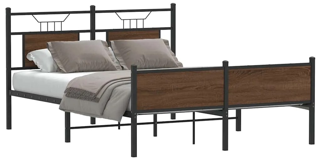 vidaXL Cadru pat fără saltea stejar maro 150x200 cm lemn prelucrat
