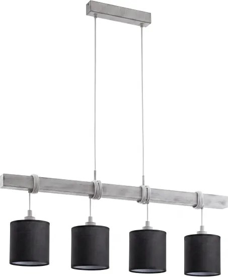Brilagi - Lustră LED suspendată pe cablu NUBILA 4xE27/60W/230V gri/negru