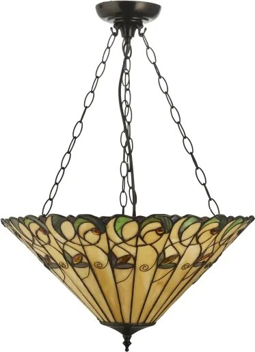 Endon 111881 - Candelabru suspendat pe lanț Tiffany JAMELIA, 3xE27/10W/230V, diametru 50 cm