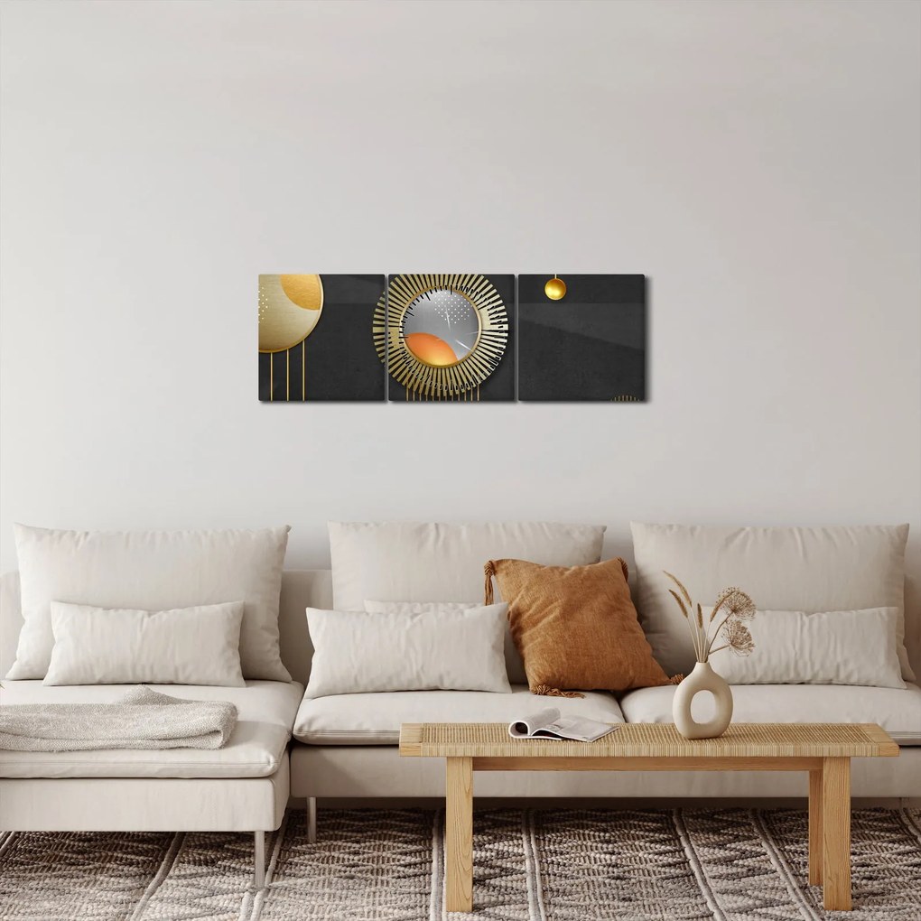 Tablou - Abstract (cu ceas) (90x30 cm)