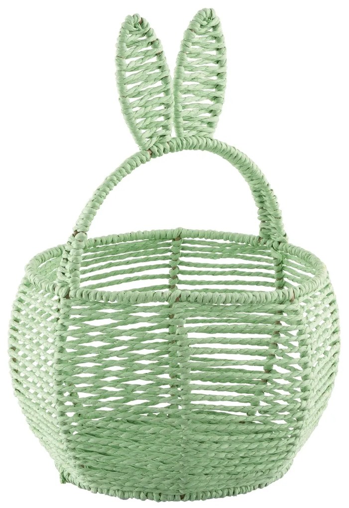 Altom Coș tricotat cu urechi rotunde, 18 x 18 x13/30 cm, verde