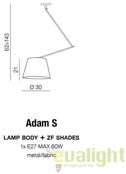 Lustra / Pendul cu brat articulat ADAM S WH