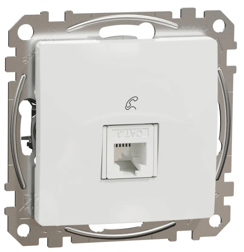 Priza telefon RJ11, IP20, Alb, Schneider Sedna Design