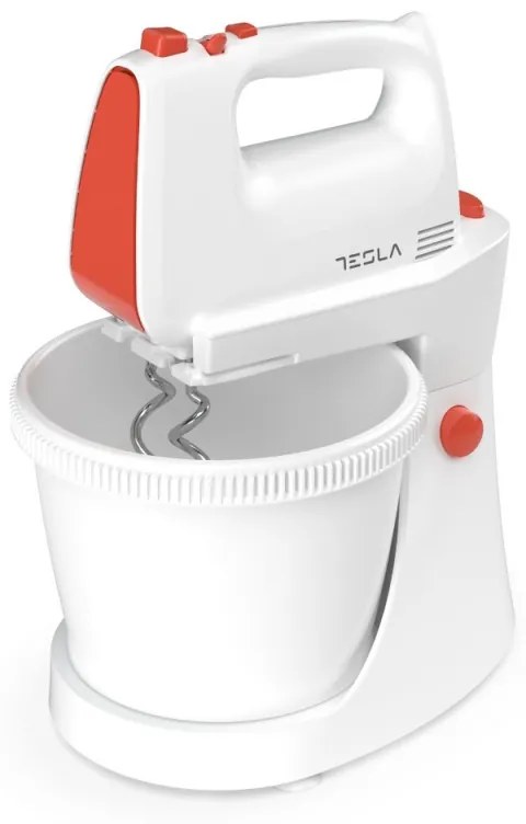 Mixer cu cupa Tesla MX501WRB, 500W, 5 viteze, Turbo, 3 L, Alb/Rosu