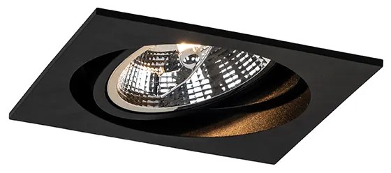 Set de 6 spoturi incastrate pătrate reglabile negre - Chuck 111