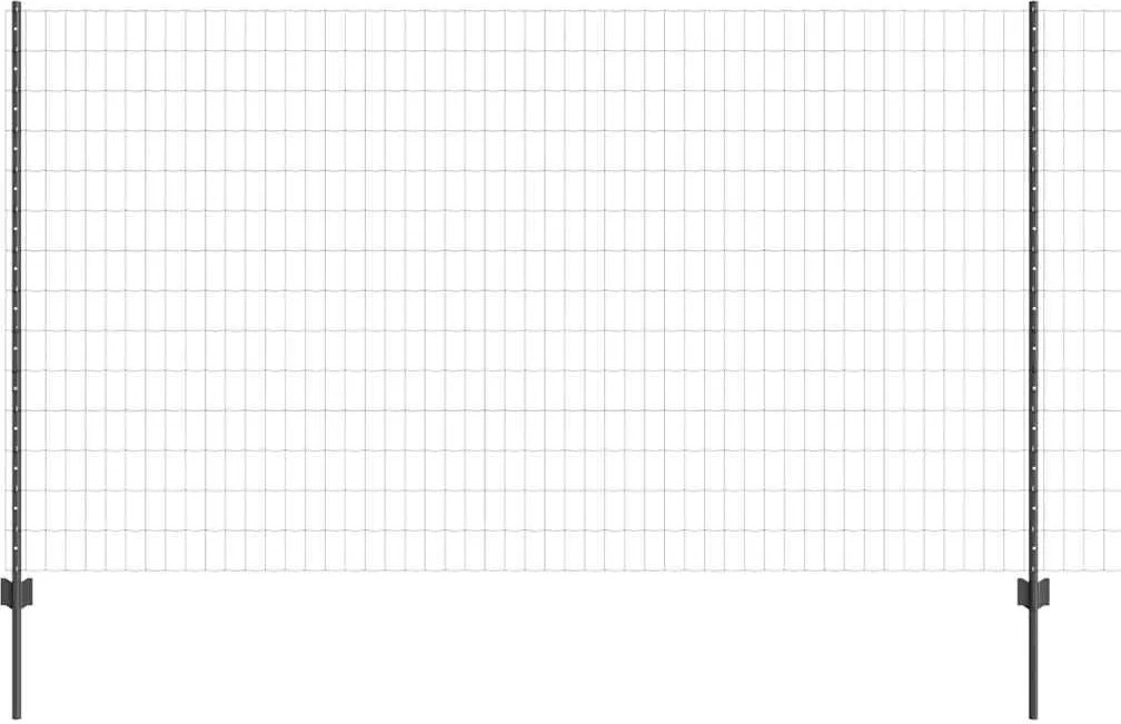 vidaXL Gard cu Stâlp Gri 1,4 x 10 m Oțel și PVC
