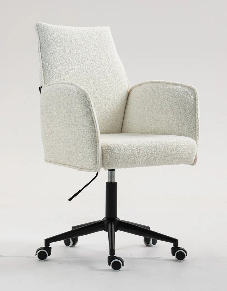 HR280K Scaun Crem Boucle cu Bază Neagră