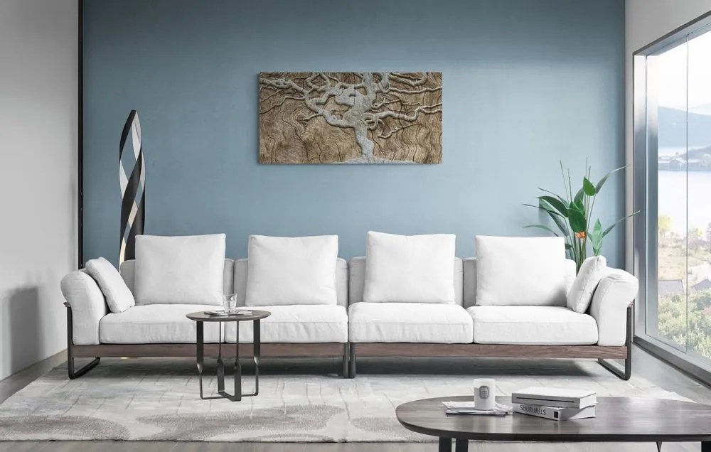 Tablou copacul abstract pe lemn în design bej