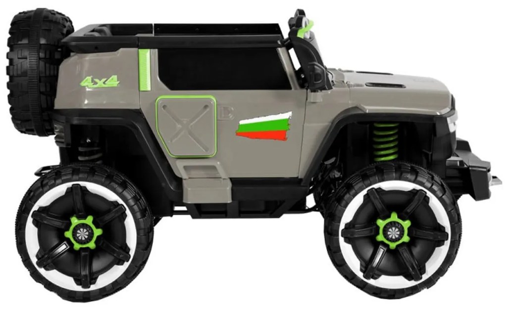 Masinuta Electrica cu acumulator pentru copii NOVOKIDS™ Thangra Jeep 4X4, 2 locuri, Max 30 kg, Cu faruri luminoase , 4 motoare, 3 Viteze, Lungime 140