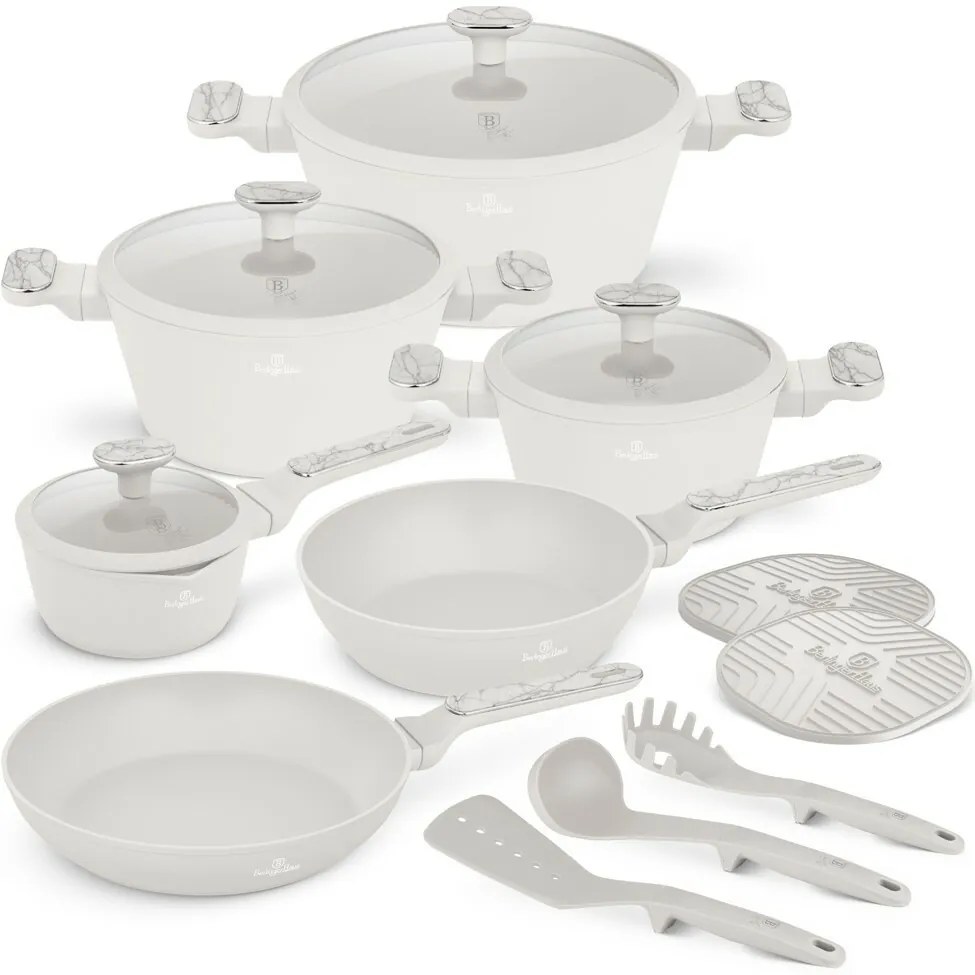 BerlingerHaus Set de vase cu suprafață din titan Sahara Marble, 15 piese