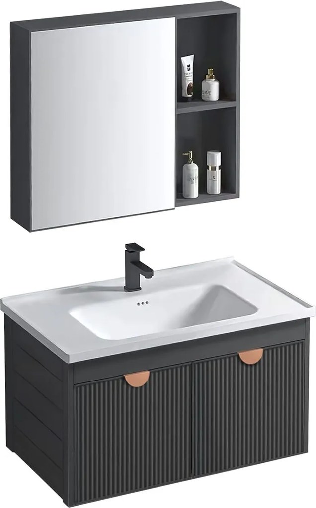 Set mobilier de baie cu lavoar Mario 60cm Grey