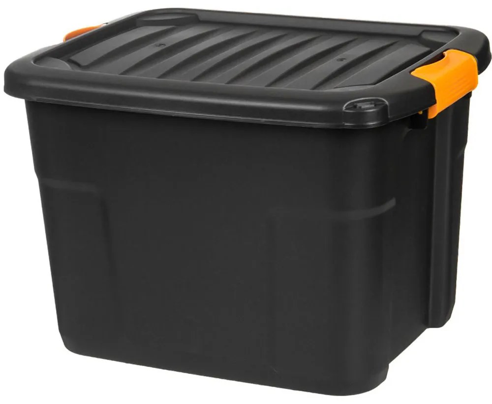 Cutie depozitarea neagra cu capac, 60L, 60x39x41 cm