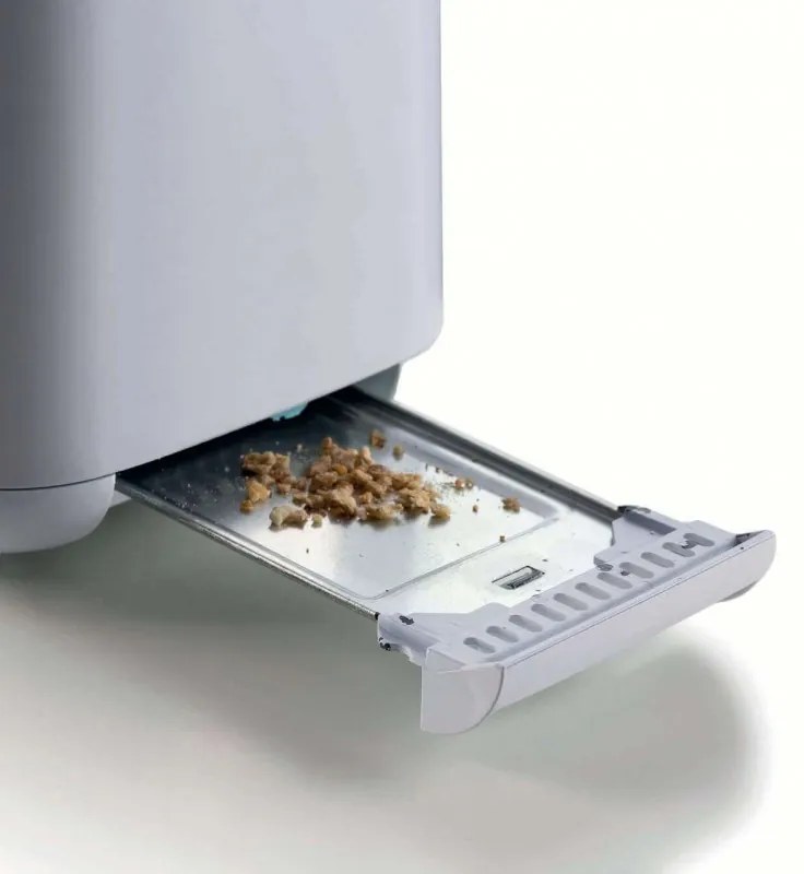 Prajitor de paine Ariete BREAKFAST 0157/04, 760W, 2 felii, Buton stop, 7 trepte, Tava pentru firimituri detasabila, Alb