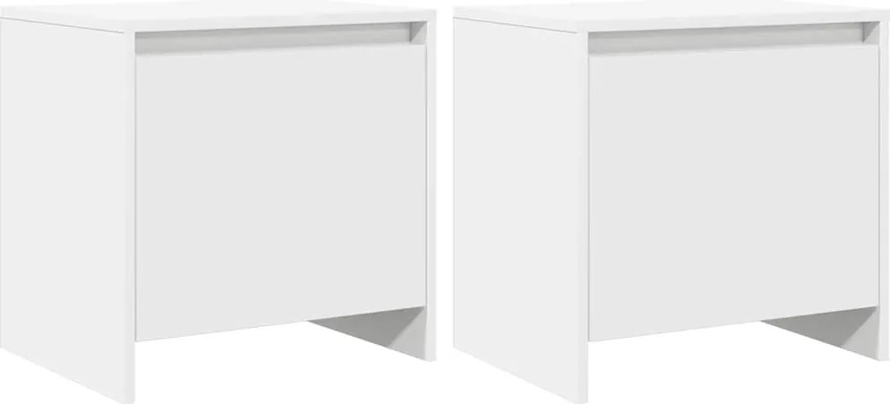 vidaXL Noptiere, 2 buc., alb, 45x34x44,5 cm, PAL