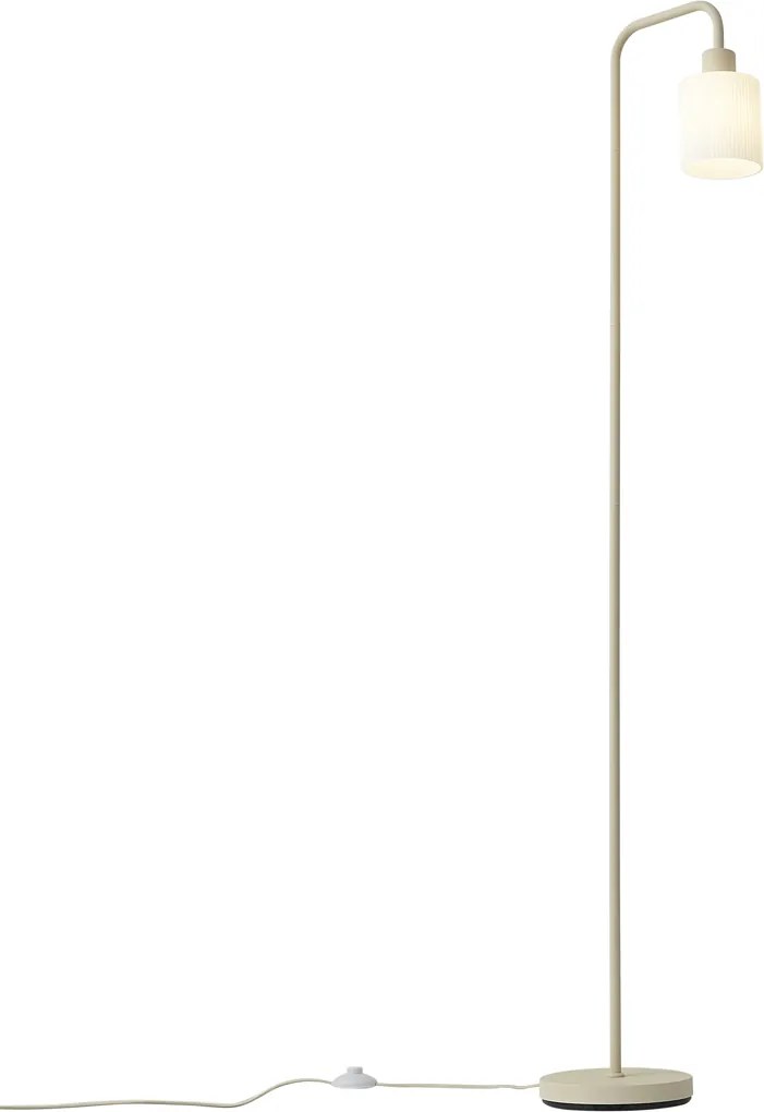 Lampă de podea scandinavă bej cu sticlă albă - Wisp
