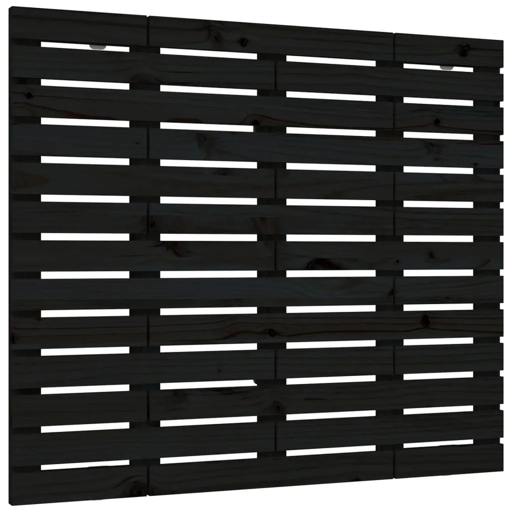 vidaXL Tăblie de pat pentru perete, negru 141x3x91,5 cm lemn masiv pin