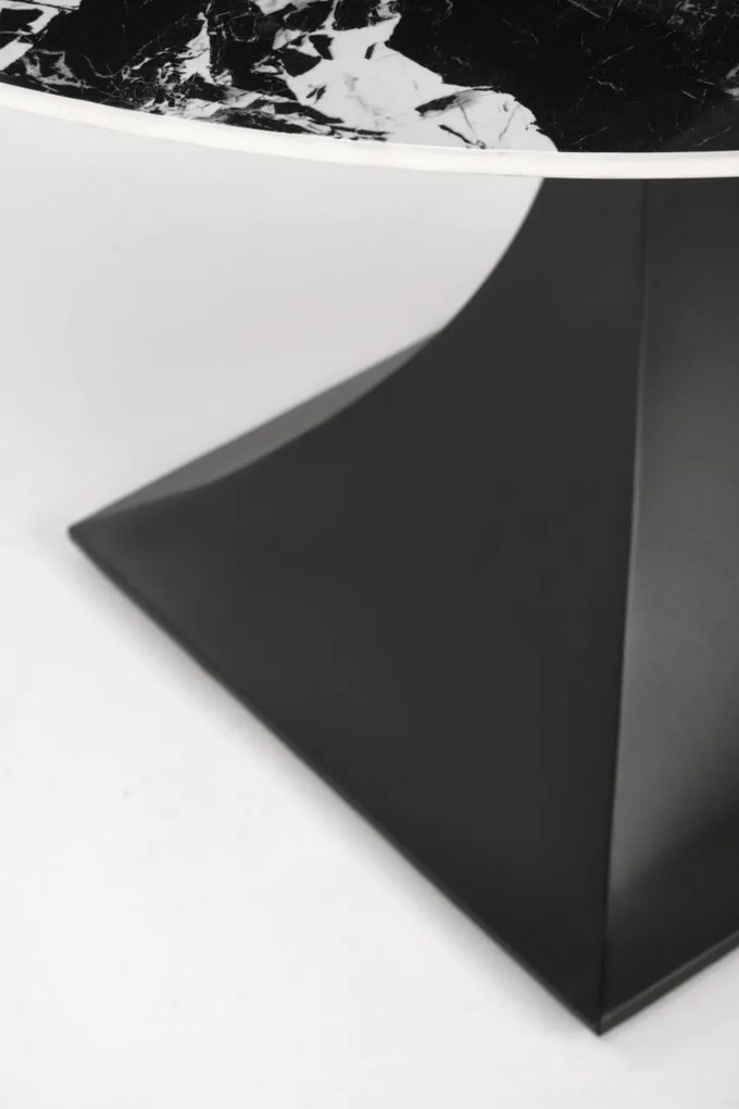 Masa rotunda Manuel marmura neagra/negru - ø120/h77 cm