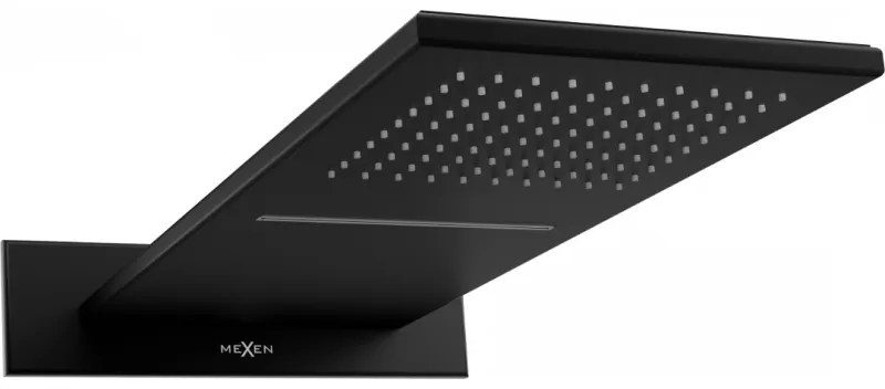 Mexen Waterfall pară de tip ploaie slim 50 x 22 cm, Neagră - 79190-70