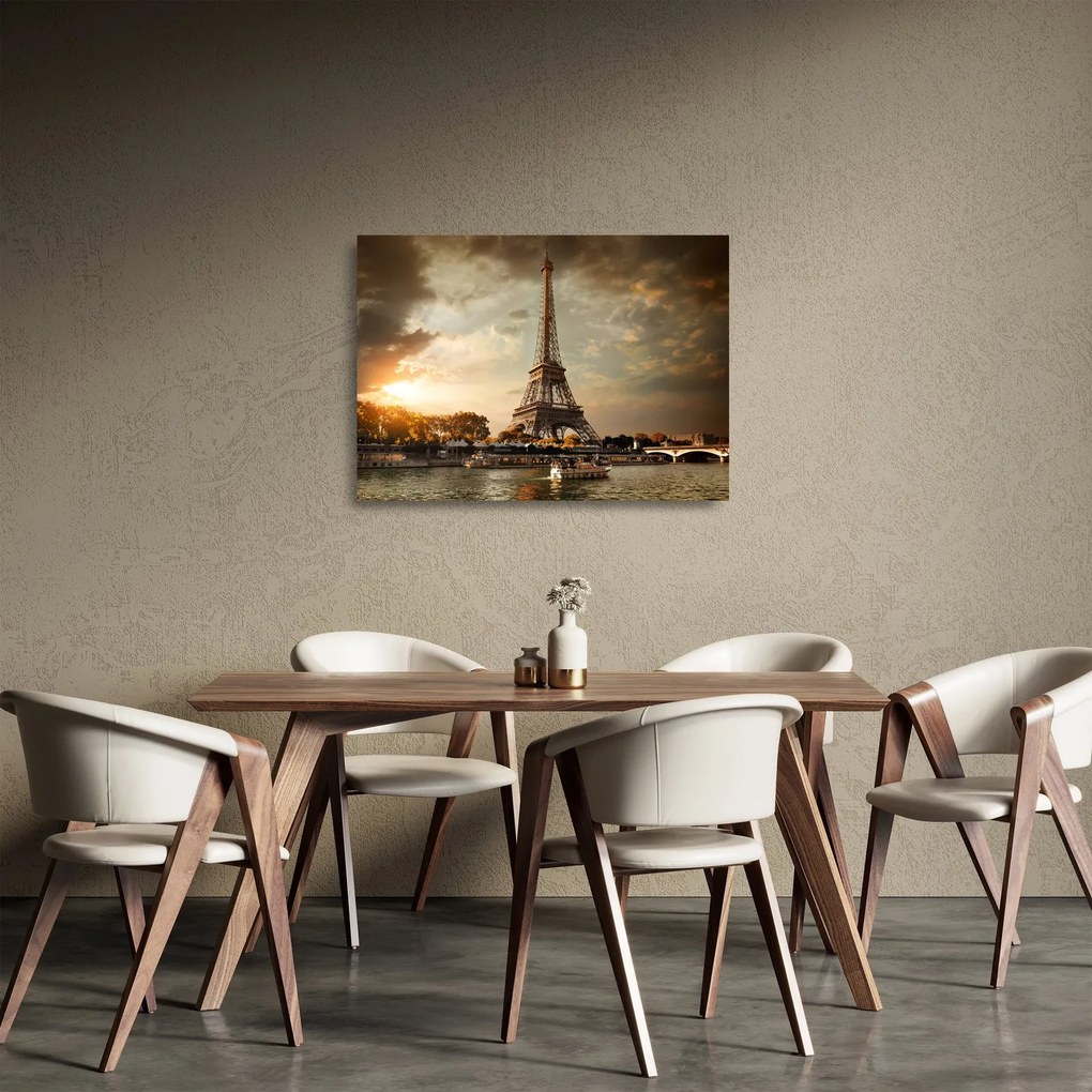 Tablou pe sticlă - Turnul Eiffel. Paris, Franța (70x50 cm)