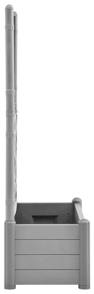 Jardiniera de gradina cu spalier, gri piatra, 100x43x142, PP 1, Gri, 100 x 43 x 142 cm