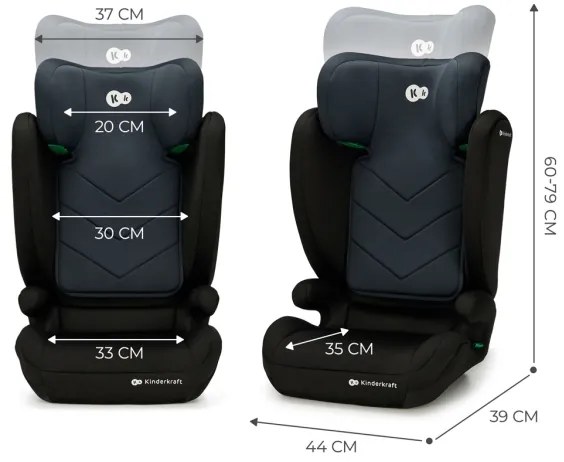 Scaun auto KINDERKRAFT I-SPARK i-Size (100-150 cm) negru