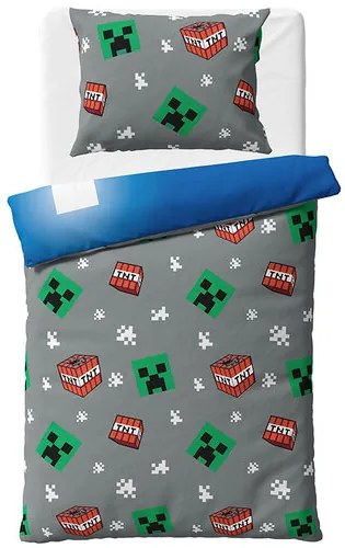 Lenjerie de pat pentru copii Minecraft CreeperExplode, 140 x 200 cm, 70 x 90 cm