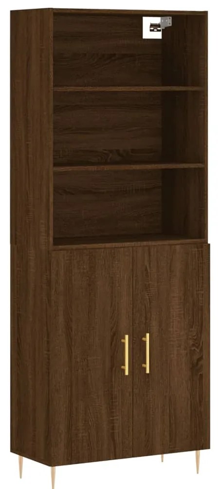3189244 vidaXL Dulap înalt, stejar maro, 69,5x34x180 cm, lemn compozit