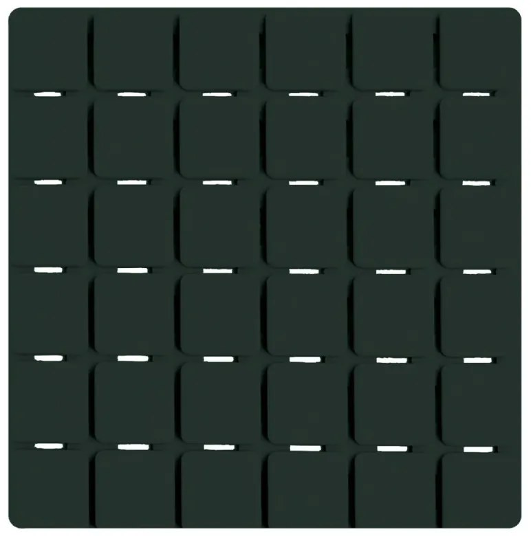 Spirella Suport antiderapant QUADRO, verde închis, 13 x 13 cm, 5 buc.