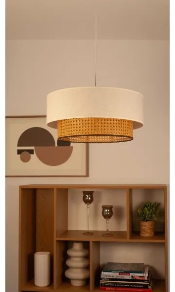 Lustră pe cablu NATIA 1xE27/60W/230V alb/maro