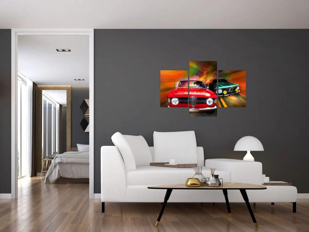 Tablou - Mașini de curse retro (90x60 cm)