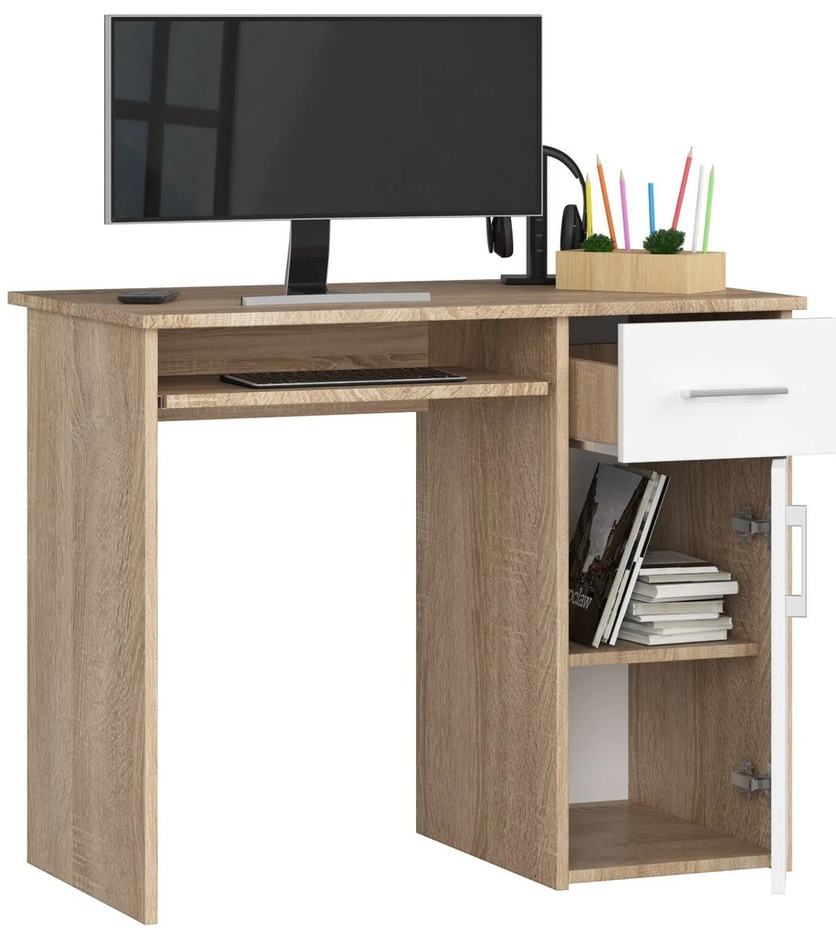 Masă PC Padma (stejar sonoma + alb). 1068863