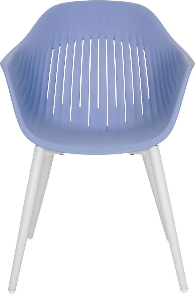 Scaun de grădină din plastic Ballena cu picioare metalice, albastru