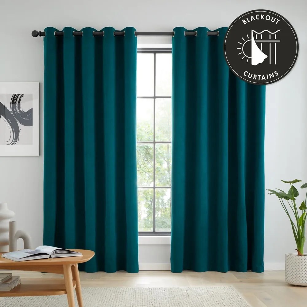 Draperii albastru-verde blackout 2 buc. 117x137 cm Wilson – Catherine Lansfield
