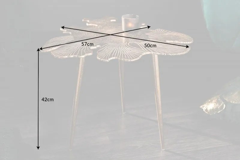 Masuta cu aspect deosebit Leaf 57cm, auriu