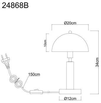 Globo 24868B - Lampă de masă JANIE 1xE14/40W/230V