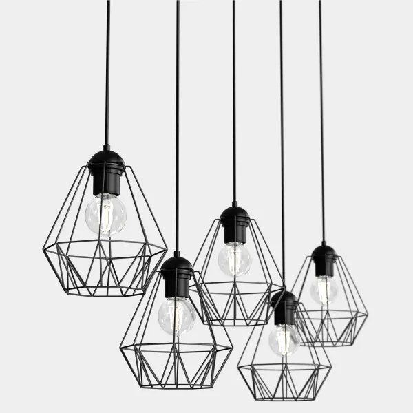 Lustră pe cablu BERGEN 5xE27/60W/230V neagră