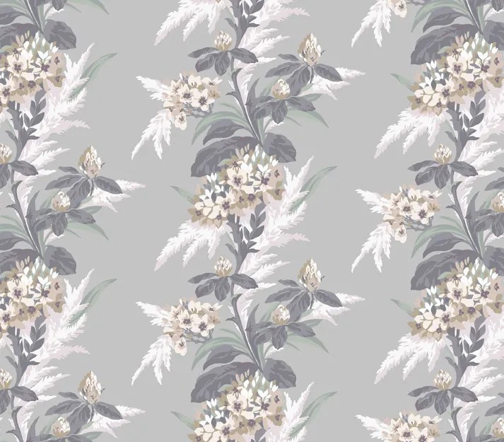 Tapet Aurora, Mist Grey Luxury Floral, 1838 Wallcoverings, 5.3mp / rola