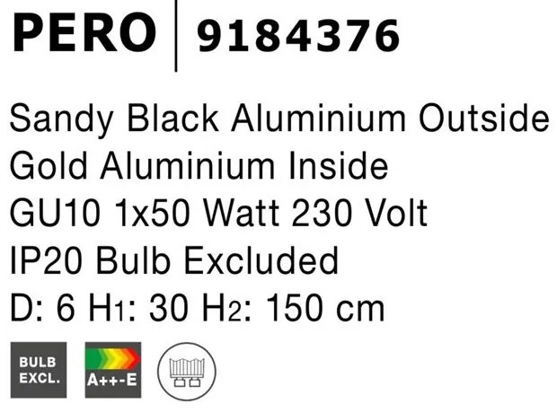 Pendul design modern Pero negru NVL-9184376