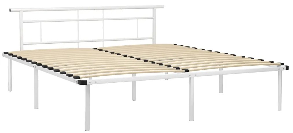 324836 vidaXL Cadru de pat, alb, 180 x 200 cm, metal