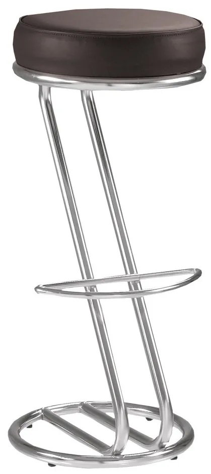 Scaun de bar Zeta Hoker, piele ecologica, negru
